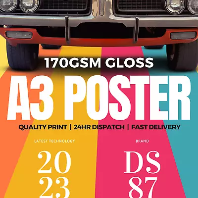 Personalized Poster Paper Print Glossy Photo Custom High Quality 170gsm Size A3 • £4.95