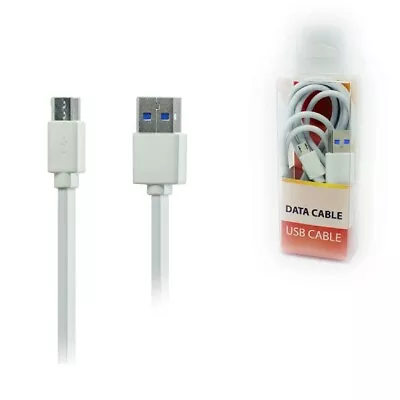 White USB Sync Data Charger 5 Ft Long Cable Micro-USB Connector Cord Wire • $7.40