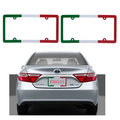 New 2pc Italy Flag Car Truck Universal Fit License Plate Frame Made In USA • $13.19