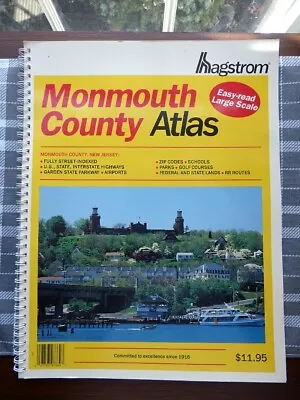 1995 Hagstrom MONMOUTH COUNTY NJ Atlas Map LARGE SCALE EASY-READ Spiral Bound • $24.95