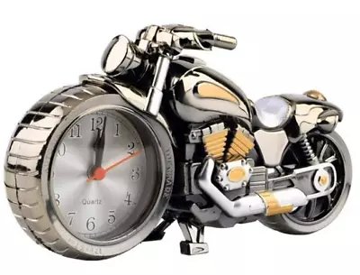 Motorcycle Motorbike Pattern Alarm Clock Desk Gift For Him Retro US • $12.90