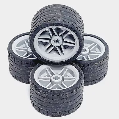 LEGO Black Wheel Tyre 37 X 22 Tire Assembly Grey 56145 /55978 Car Vehicle X4 E • $25.99