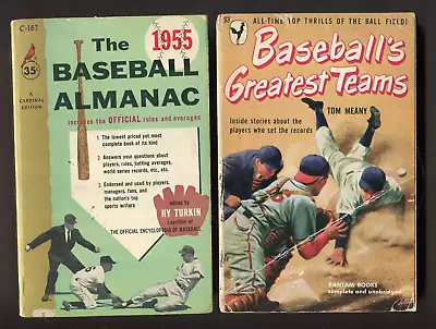 VINTAGE 1950s BASEBALL PAPERBACK LOT Great Teams 1950 & 1955 Almanac WILLIE MAYS • $9.99