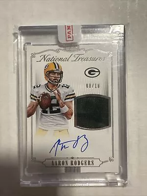 2015 Aaron Rodgers National Treasures Material Signatures Patch Auto /10 • $800