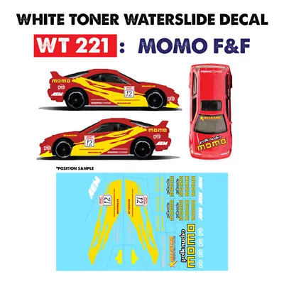 WT221 White Toner Waterslide Decals MOMO F&F For Custom 1:64 Hot Wheels • $3.99