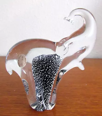 VTG. Signed MURANO VENEZIA Italy Art Glass Controlled Bubbles Elephant Figurine • $59