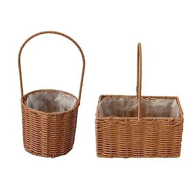 £16.64 • Buy Handmade Wicker Basket Eggs Candy Basket Vegetables Fruits Holder For Garden
