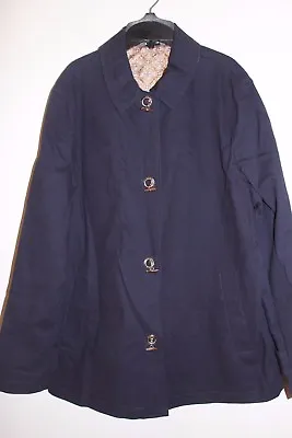Women's Dark Blue GEORGE Designs By Mark Eisen Lined Coat Sz XL 16/18 L#1374 • $16.99