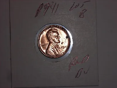 Wheat Penny 1941 LINCOLN CENT RED BU 1941-P NICE UNC RED LUSTER LOT #B • $2.75