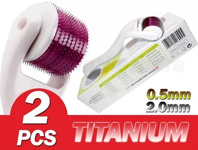 2x TMT White Derma Micro Skin Roller Kit (0.5-2.0mm) Beard Hair Growth Scars • $24.36