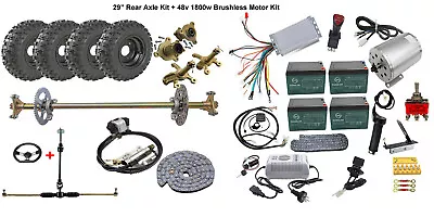 29  Go Kart Rear Axle Kit Wheels Tire Front Steering 48V 1800W Motor Drift Trike • $919.99