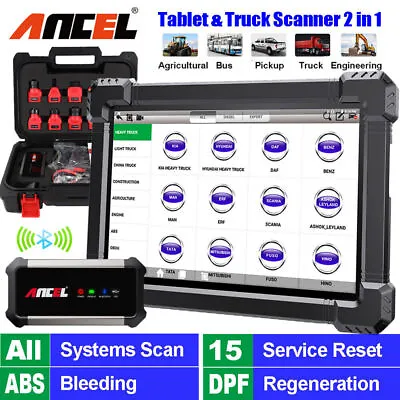 ANCEL X7 HD Heavy Duty Truck Diagnostic Scan Tool OBD2 All System Diesel Scanner • $679