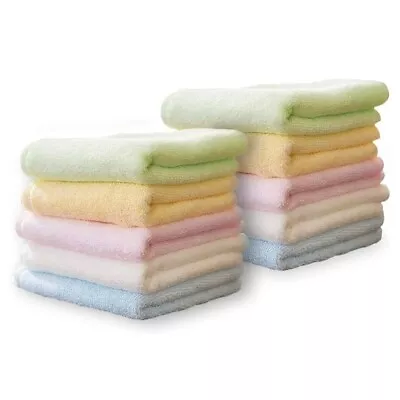 NEW Set Of 5 Bamboo Wash Cloth Towel Super Soft Pastel Colors 10x10 • $5.99