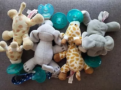 Wubbanub Avent Pacifier Lot - Two Giraffes Two Elephants Two Soothies • $30