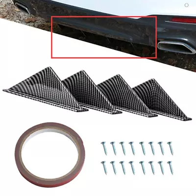 $20.14 • Buy 4x Universal Car Rear Bumper Lip Diffuser Shark Fin Body Kit Car Back Splitter