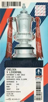£3 • Buy Reproduction 2012 CHELSEA LIVERPOOL FA Cup Final PERSONALISED Ticket [RMT]
