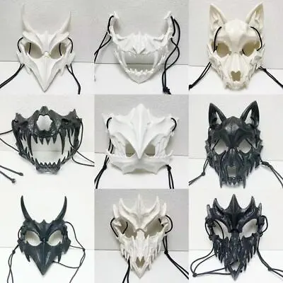 $3.36 • Buy Japanese Anime Dragon God Skeleton Half Face Mask Cosplay Animal Skeleton Mask