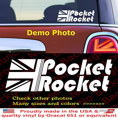 POCKET ROCKET Union Jack Flag Vinyl Decal Die Cut Sticker For Mini Cooper FY143A • $3.99