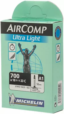 Michelin AirComp Ultra Light Tube 700x18-25mm 52mm Presta Valve • $12.95
