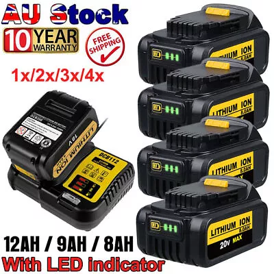 1~4x 9.0AH For DeWalt 18V BATTERY 6.0Ah LI-Ion For DCB182 For DCB200-2 & Charger • $54.99