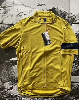 RAPHA Mens Classic Jersey T-shirt Cycling RRP$195 Yellow Size Medium Reflective • $129.99