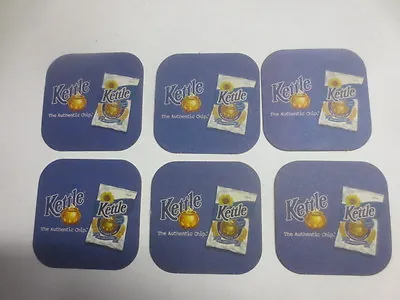 6 X  KETTLE  POTATO CHIPS Collectable COASTERS  The Authentic Chip  • $2.50