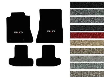 New! 1979 - 2023 Ford Mustang CARPET Floor Mats W/ Embroidered 5.0 Logo 4pc Set • $159.95