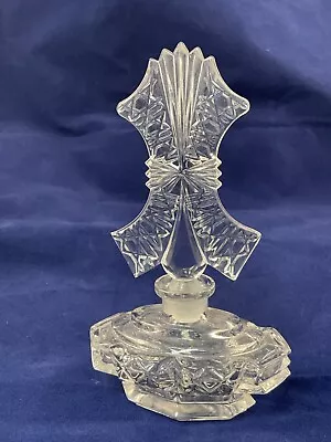 Vintage Clear Glass Czech Perfume/escence Bottle With Stopper • $17