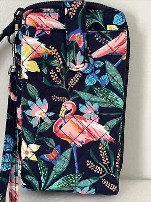 Vera Bradley RFID Large Smartphone Wristlet / Wallet Flamingo Garden Exact Item • $60