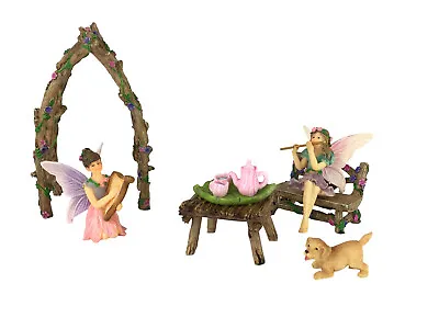Musical Sisters Fairy Garden Set: 7 Pieces Miniature Fairy Garden Accessory • $24.95