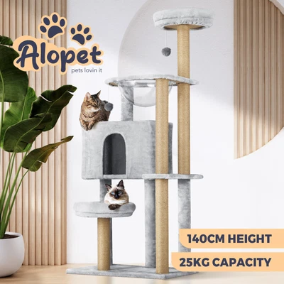 $99.90 • Buy Alopet Cat Tree Tower Scratching Post Scratcher Cats Condo House Bed Wood 140cm