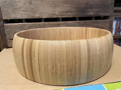 Large Bamboo Salad Bowl With Bambo Salad Hands • $59.99