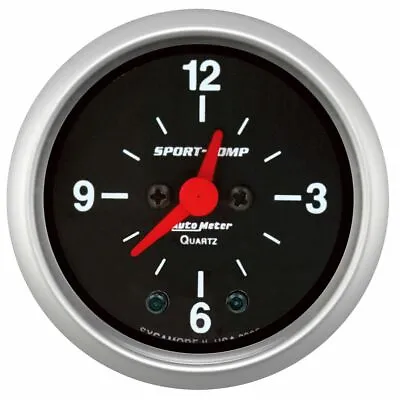 Autometer 3385 Sport-Comp 2-1/16in. 12 Hour Analog Clock Gauge • $160.20