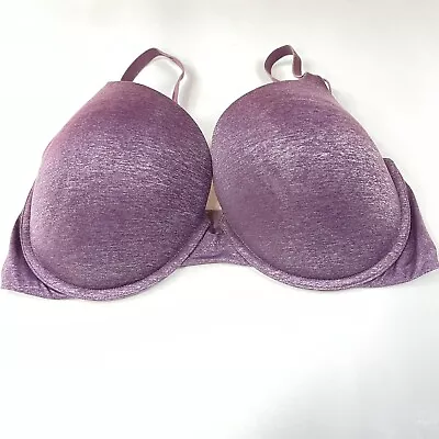 Victorias Secret 38DD Padded Perfect Coverage Bra Solid Purple Underwire #1341 • $17.97