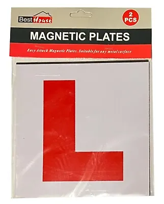 2 Pcs X Magnetic L Plates For Car Learning Driver Red L Plates (15cm X 15cm) • £6.49