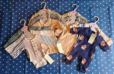 Marks And Spencer 'Tiny Baby' (Prem) Baby Boys Vest & Grows Bundle BNWT • £10