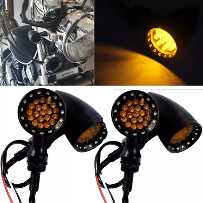 4x Motorcycle LED Turn Signals Amber Lights For Honda Shadow VT500 VT700 VT1100 • $45.33