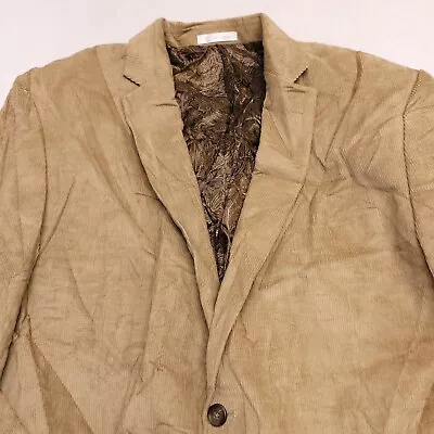 Chaps Casual Long Sleeve Two Button Suit Jacket Mens Size 48R Beige Corduroy • $24.99