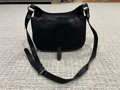 Patricia Nash Distressed Vintage Collection Saddle Crossbody Bag Black Leather • $27