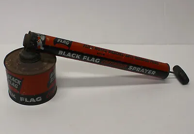 Vintage Black Flag Tin Bug Sprayer Duster Insecticide Garden Fogger Hand Pump • $14.95