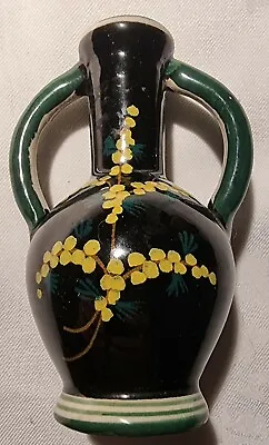 RARE Miniature Ceramic Marmaca DRIOLI Bottle Hand Painted Yellow Flowers In VGC. • $14.87