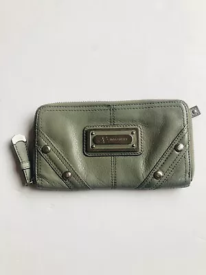 B MAKOWSKY LIGHT Olive Green  ZIP Around WALLET Bifold • $24.99