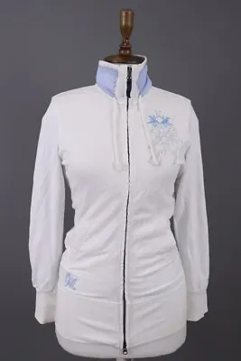 La Martina White Polo High Neck Full Zip Activewear Track Jacket Size S • $49.99