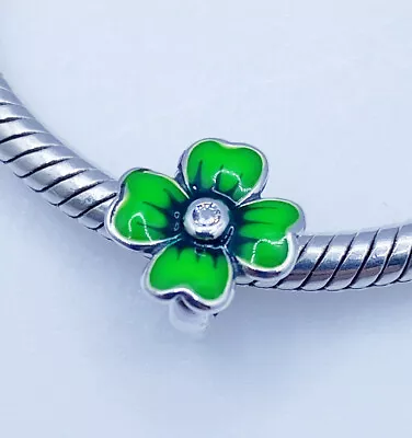 💖 Four Leaf Clover Spacer Charm Bead Luck Lucky Genuine 925 Sterling Silver  💖 • £16.95