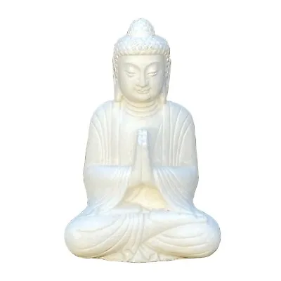 Chinese Oriental White Marble Stone Carved Sitting Buddha Figure Cs5967 • $2112.50