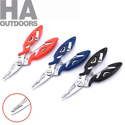 Fishing Pliers Scissors Line Cutter Braid Split Ring Tool Lip Grip TACKLE • $4.59