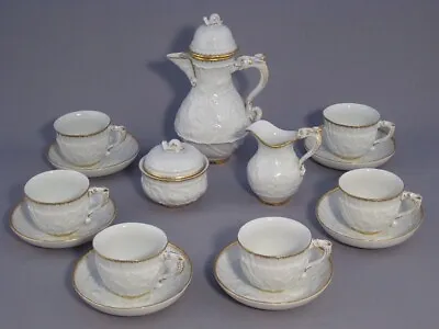 Meissen Porcelain Swan Pattern Mocha/Espresso Set For 6 🦢RAREST ON ENTIRE EBAY • $4750