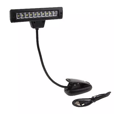 Black Flexible 10 LED Clip-On Orchestra Music Stand LED W/ Adapter Lamp Light • $13.98