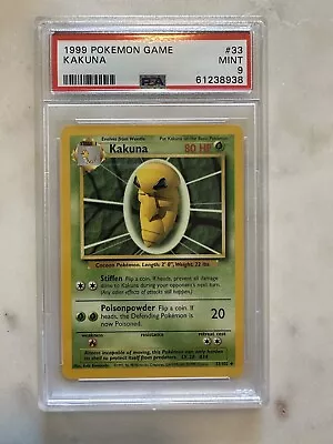 $15 • Buy Pokemon Kakuna Base Set Unlimited Game 33 PSA 9