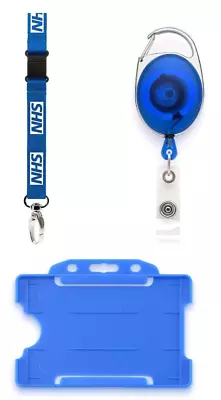 £3.99 • Buy NHS Lanyard Safety Breakaway & Metal Clip ID Card Holder Reel Clip Triple Combo
